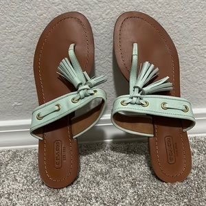 Coach Sheena Mint Tassel Sandals